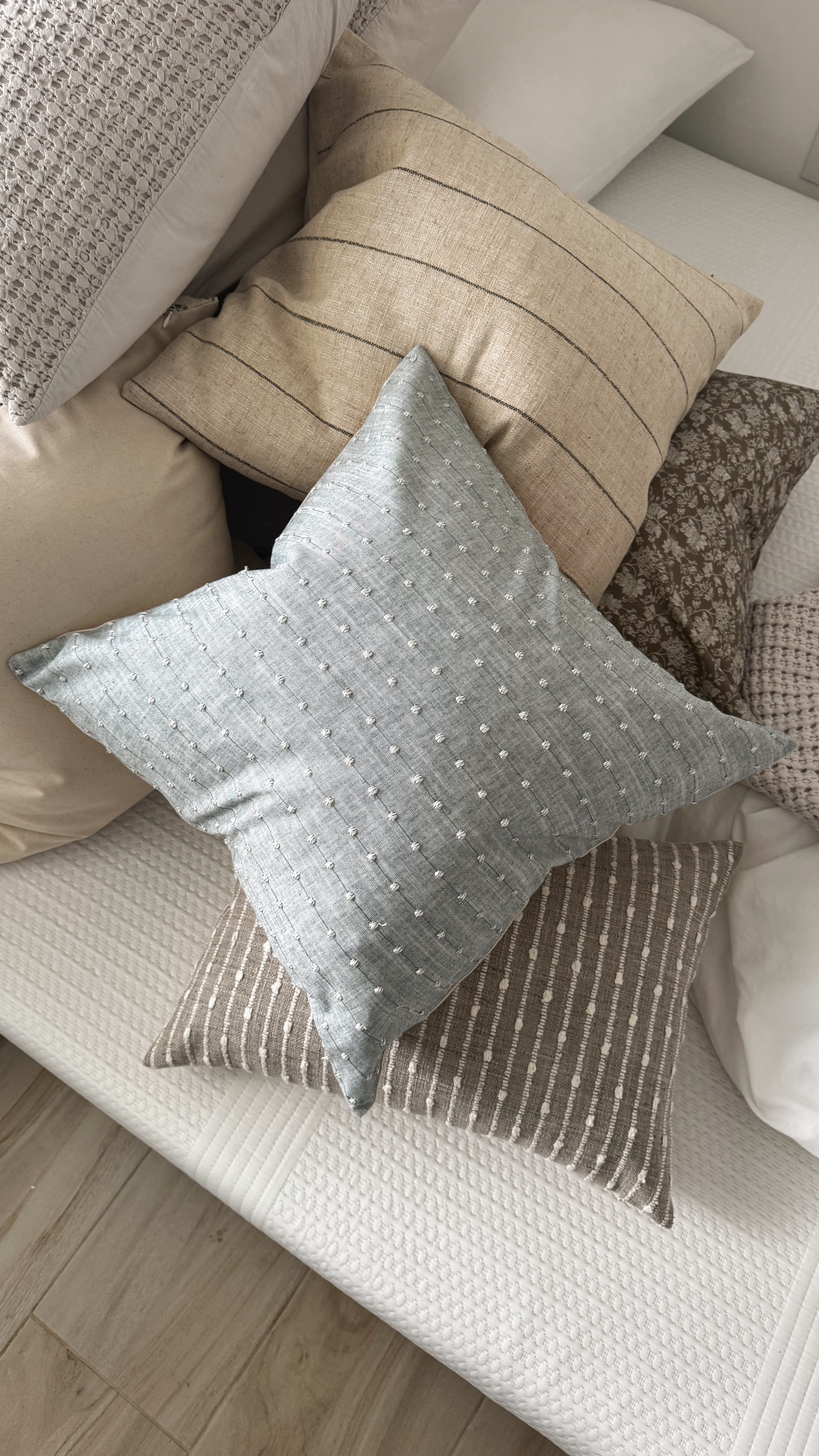 “New home, new vibes! 🛏️ These pillow cases from @textileish are everything—so well made, affordable, and the perfect touch of style for our still-in-progress bedroom makeover! ✨ Loving how they’re pulling the whole look together.  #pillow #pillowcase #bedding #neutralbedding 

#LTKWatchNow #LTKHome #LTKFindsUnder100