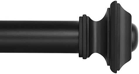 Ivilon Drapery Treatment Window Curtain Rod - Square Design 1 1/8 Rod. 120 to 240 Inch - Black | Amazon (US)