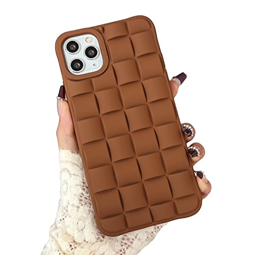 Sayoaho Designed for iPhone 15 Case for Women, Cute 3D Plaid Desgin Case Soft TPU Full Protection Shockproof Compatible with iPhone Case (Brown, iPhone 15) | Amazon (US)