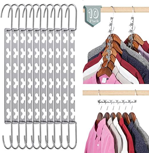 Smartor Closet Organizers and Storage - Metal Magic Hangers Space Saving Hangers Hold Up to 30lbs... | Amazon (US)