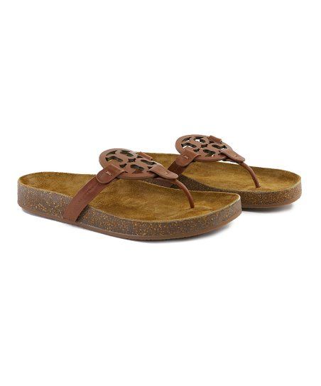 Natural Miller Cloud Leather Sandal - Women | Zulily