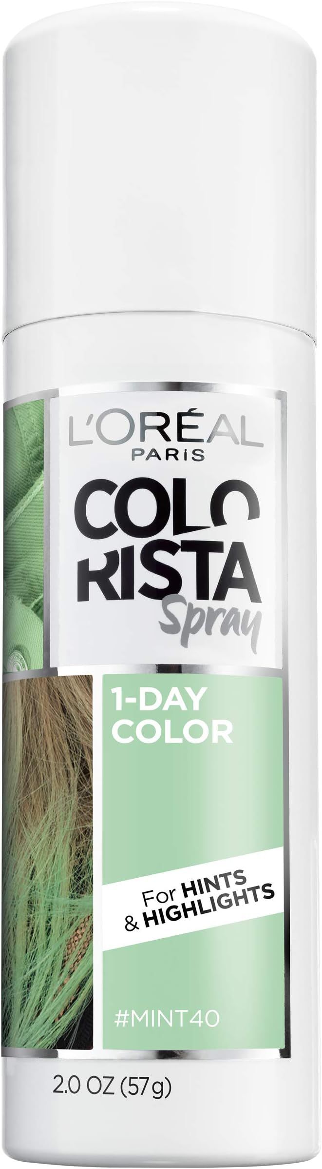 L'Oreal Paris Colorista 1-Day Temporary Hair Color Spray, Mint, 2 Ounces | Amazon (US)