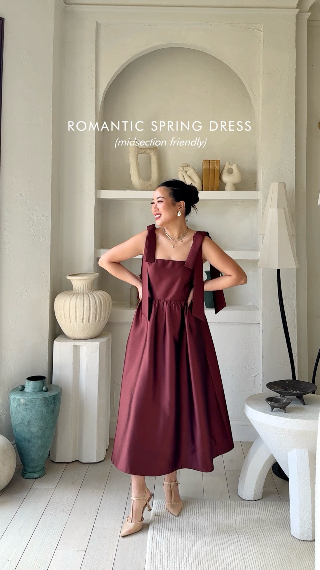 Such a gorgeous dress! 

For size reference, I’m 5 ft 115 pounds with a postpartum mommy tummy. 

GREEN DRESS: I’m wearing a size XS. Fits perfectly at bust and waist. For the length, I shorten it by 5 inches. 

BURGUNDY DRESS: I’m wearing a size XS. Fits perfectly at bust and waist. Comes with detachable shoulder bows. For the length, I shorten it by 3 inches. 

Even with the tailoring/shortening, I think it’s 💯 worth it. The material is quite substantial, but not heavy. It has gorgeous movement (great for dancing!) and creates a beautiful hourglass shape!


#LTKWedding #LTKPetite #LTKOver40