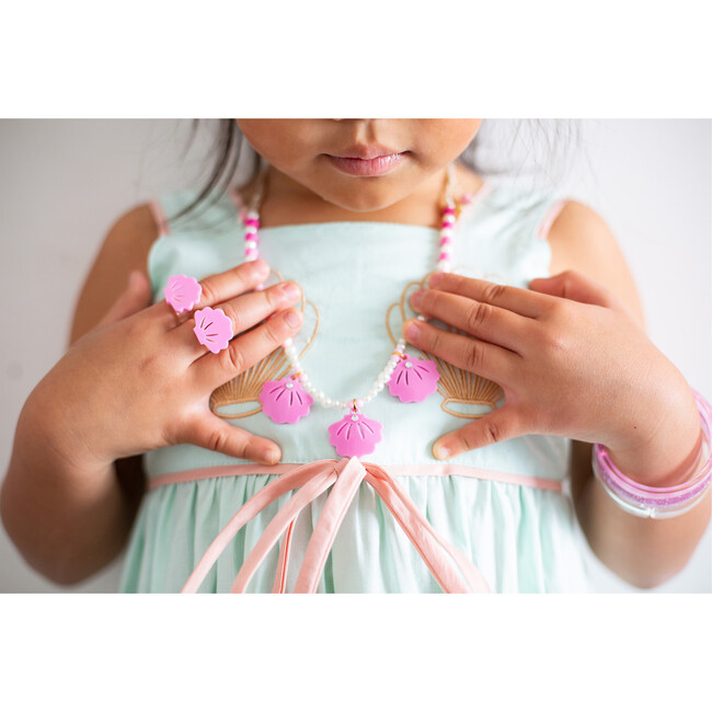 Seashells Pink Beaded Necklace | Maisonette