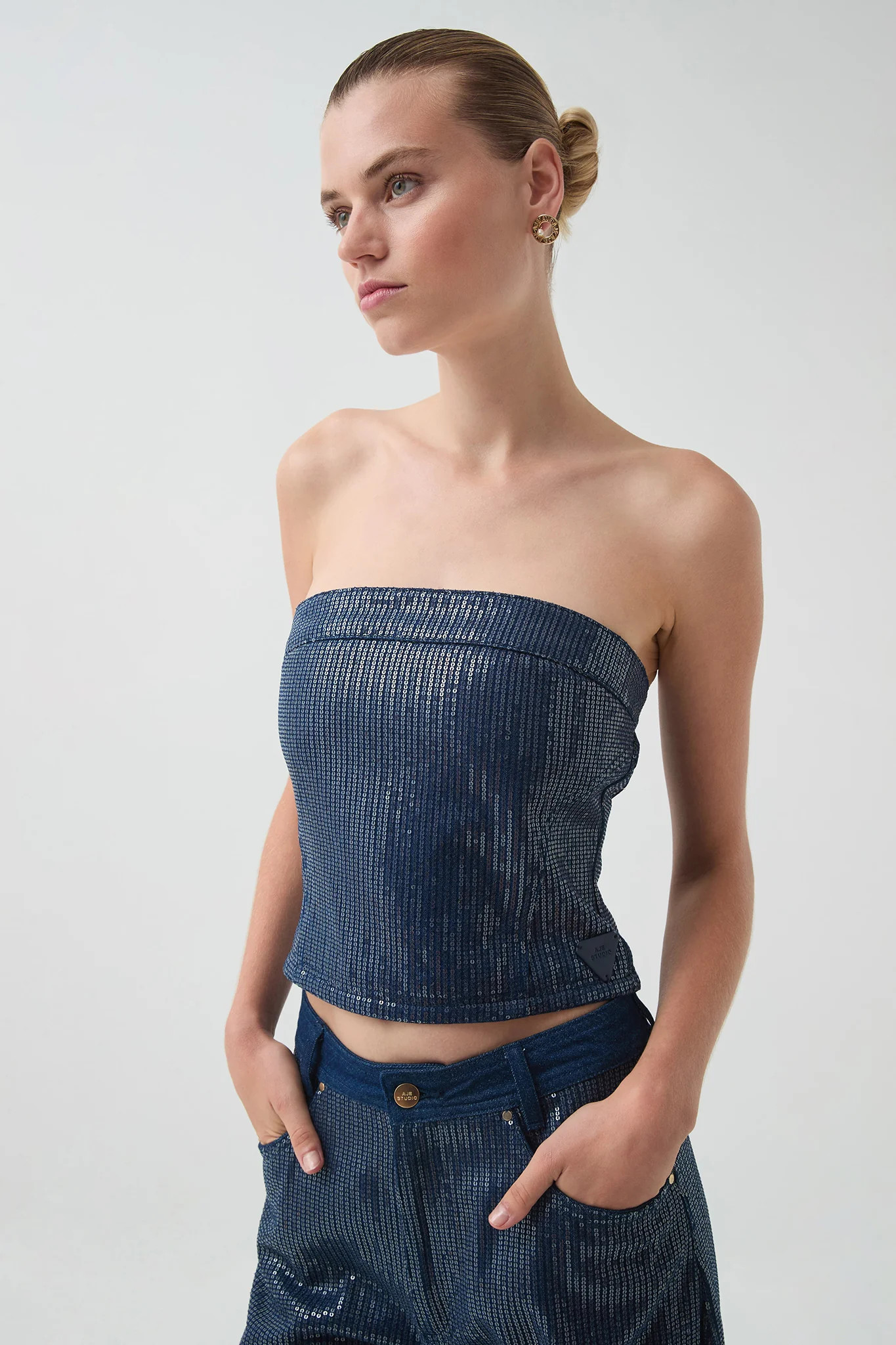 Reflect Denim Bustier | aje. (Australia and New Zealand)