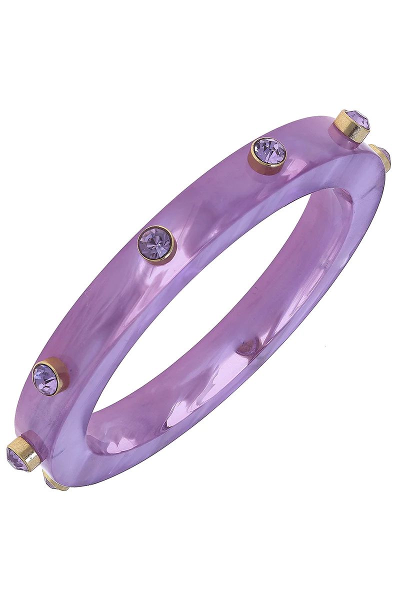 Renee Resin and Rhinestone Bangle in Lavender | CANVAS