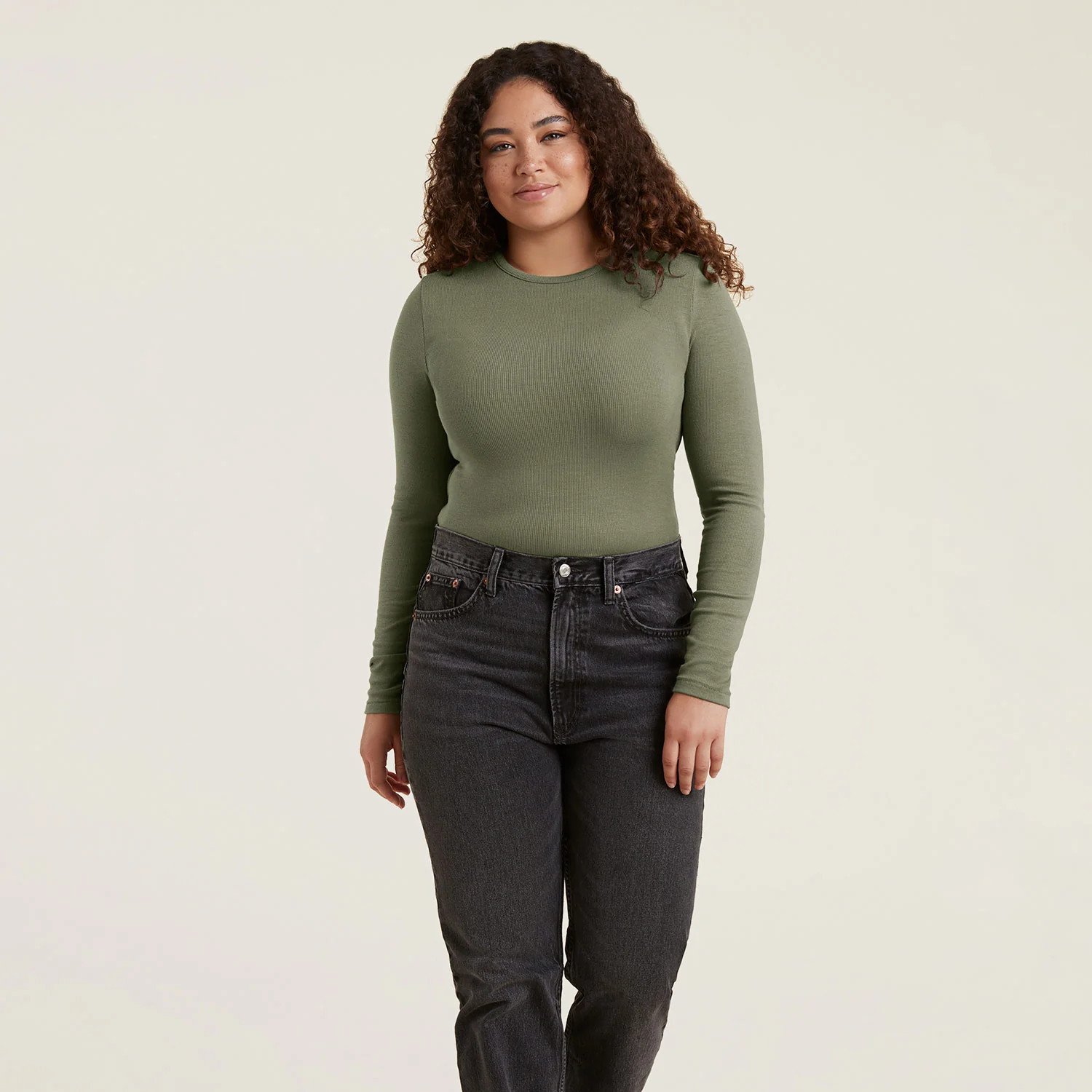 Slinky Rib Shirt | Dark Olive - nuuds | nuuds