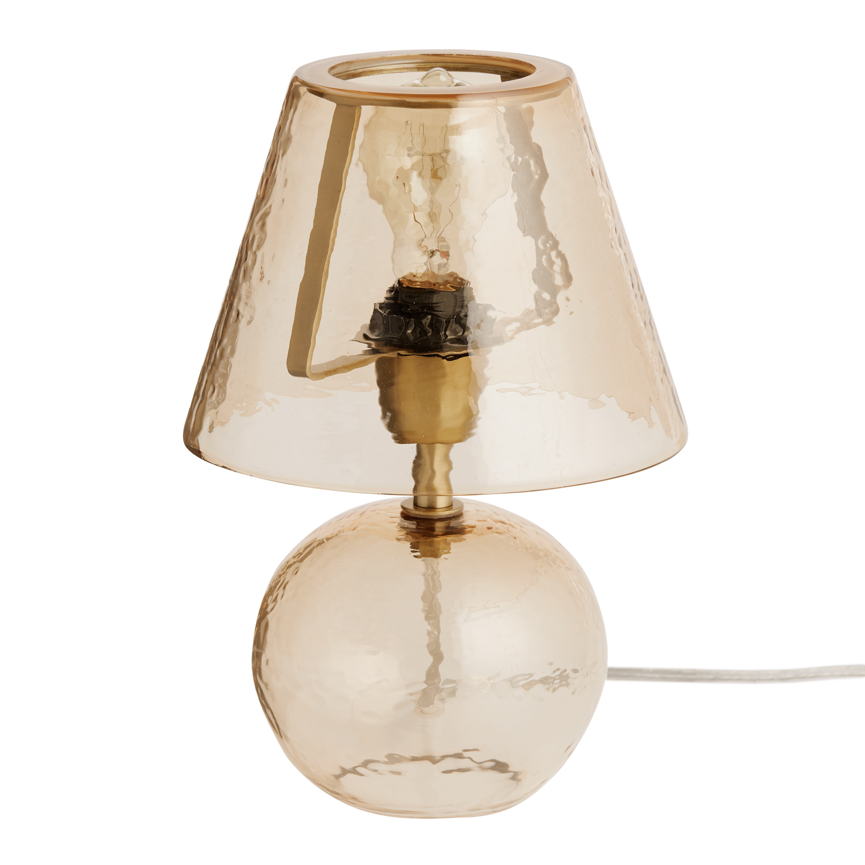 Becca Mini Glass and Brass Metal Textured Table Lamp | World Market