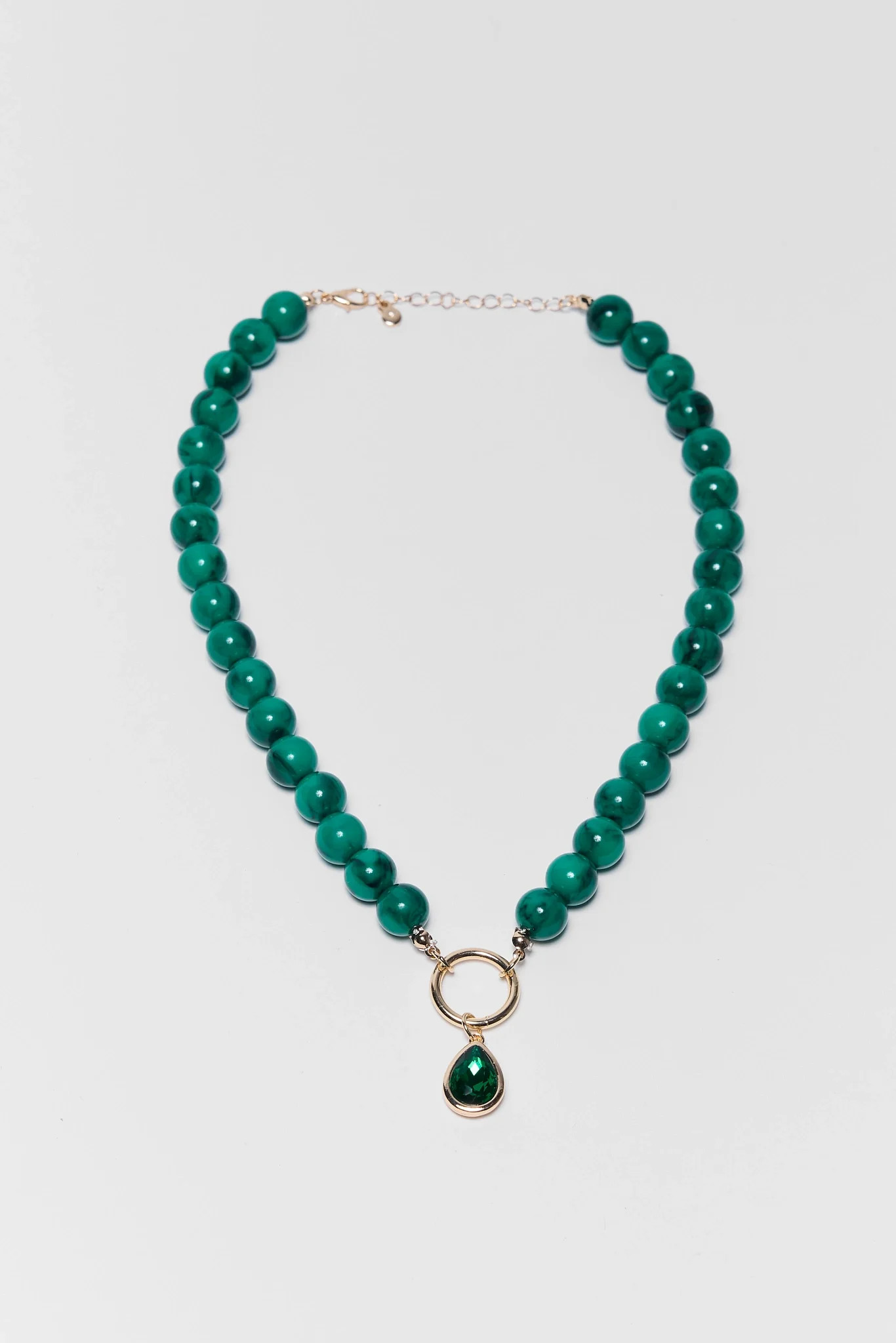 Teal Rhinestone Drop Necklace | Avara
