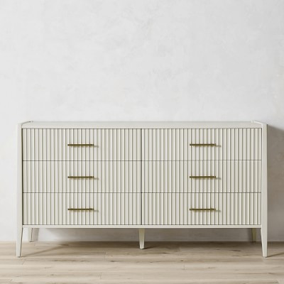 Lewis 6 Drawer Dresser, Bone, Antique Brass | Williams-Sonoma