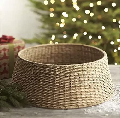 Farmhouse Christmas Tree Collar - Rustic Holiday Decoration - Natural Woven - Base Cover for Christmas Tree - Tree Skirt - Tree Ring (Medium) | Amazon (CA)