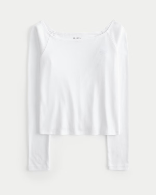 Women's Long-Sleeve Off-the-Shoulder Top | Women's Clearance | HollisterCo.com | Hollister (US)