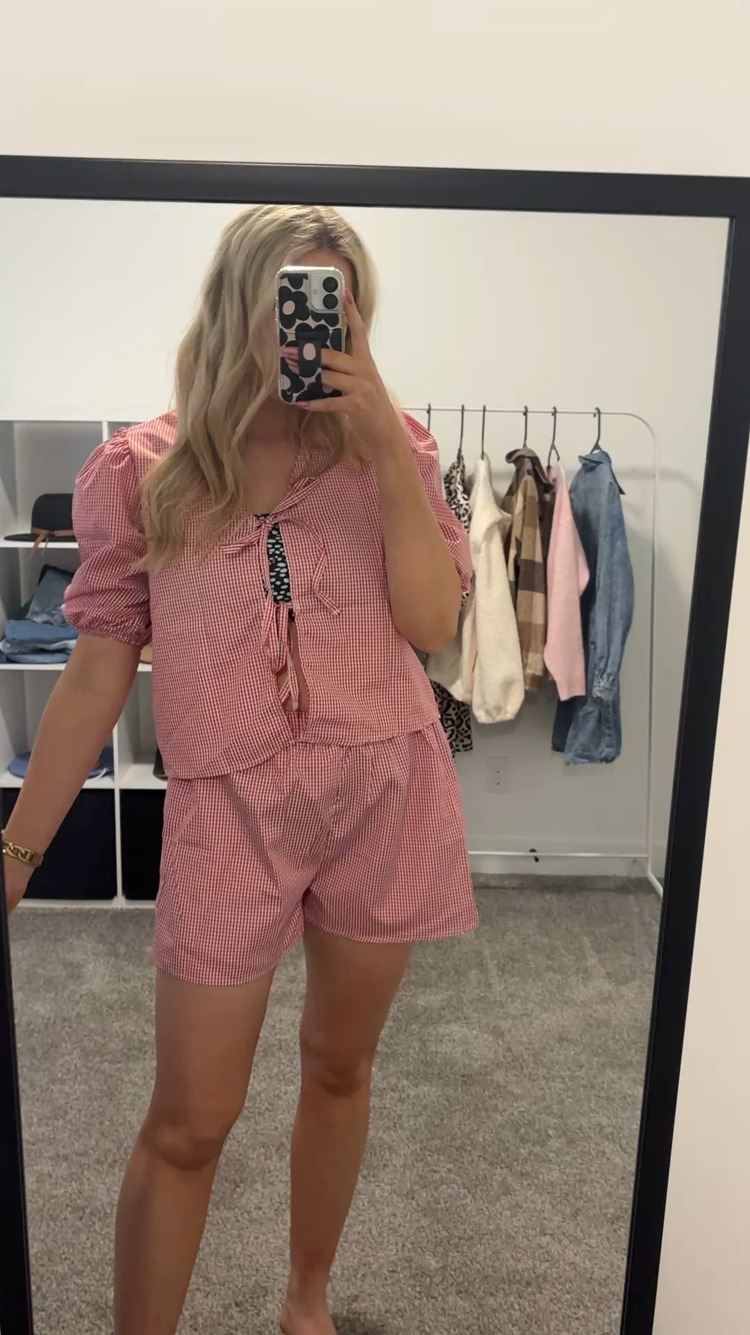 Gingham matching set for a swim coverup beach outfit!!
