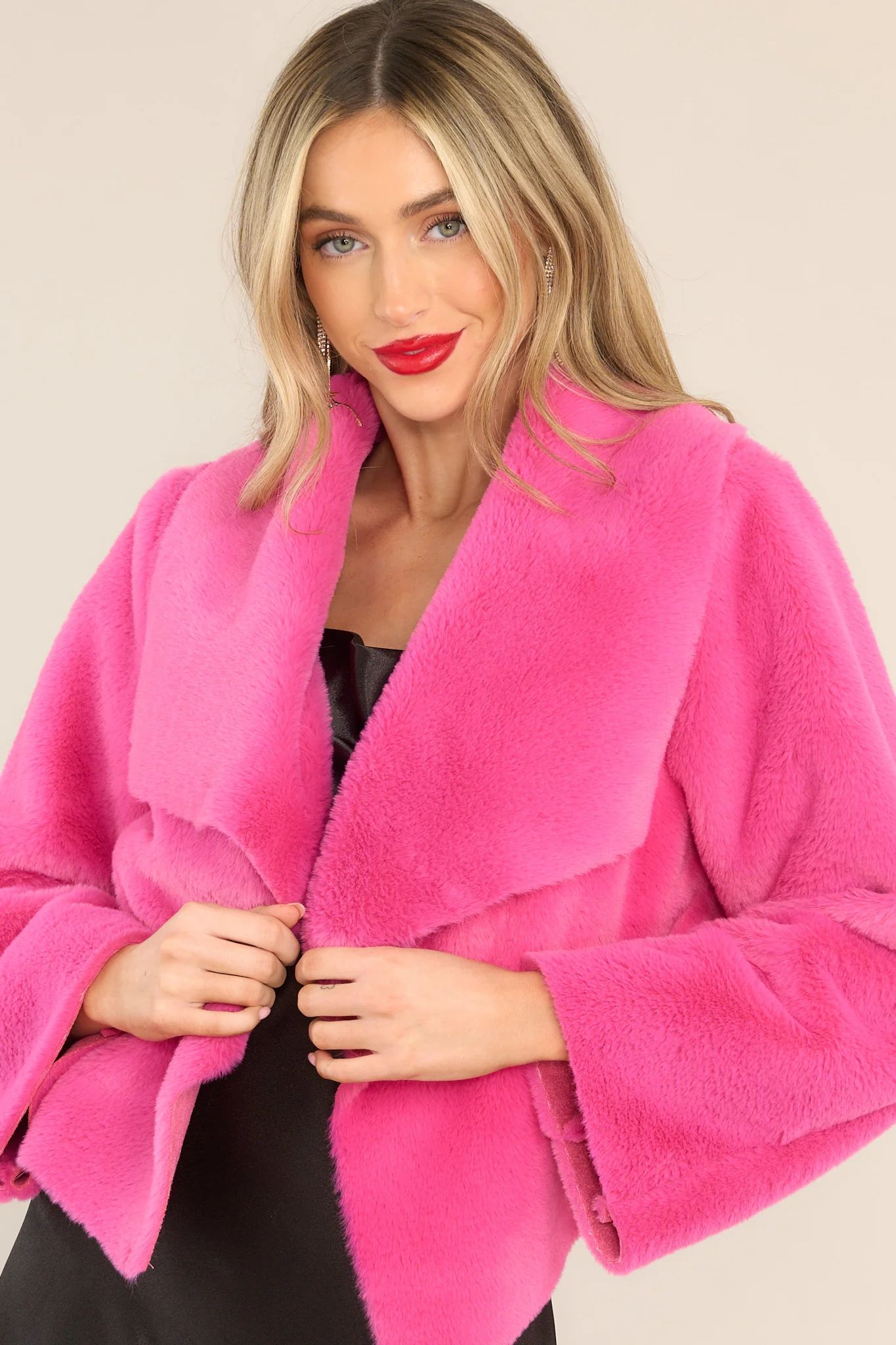 What I've Wanted Hot Pink Faux Fur Jacket | Red Dress 