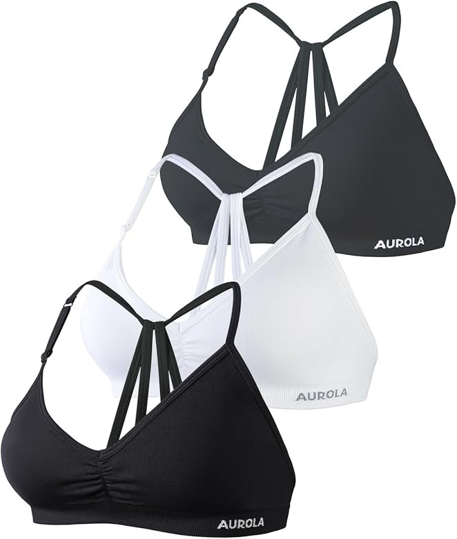 AUROLA Mercury Workout Sports Bras Women Athletic Removable Padded Backless Strapy Minimal Crop T... | Amazon (US)