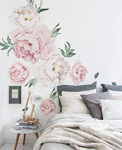 Peony Flowers Wall Sticker - Vintage Pink - by Simple Shapes | Amazon (US)