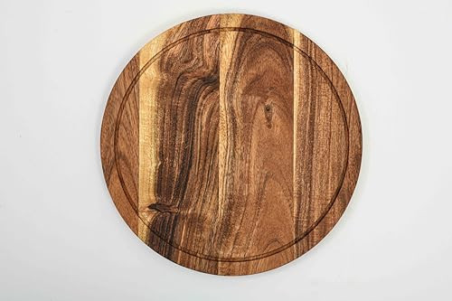WOODLERY Cutting Board Series, Acacia Wood Cutting Boards, Round Serving Charcuterie Board, Organic Wood Board, Ideal for Chopping Meat, Fruits, Cheese 11 x 11 | Amazon (US)
