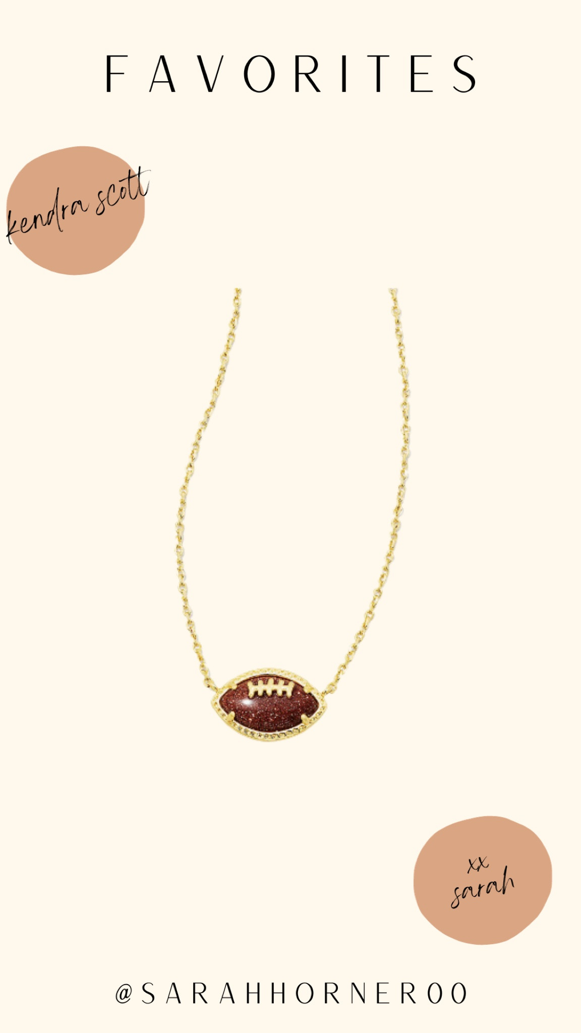 Kendra Scott Football Necklace 

#LTKHolidaySale #LTKsalealert #LTKGiftGuide