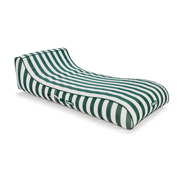 Fabric Sunbed Lounger Green Cabana Stripe, 62" Long | FUNBOY