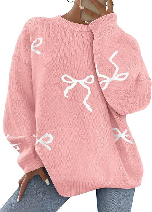 PRETTYGARDEN Fall Long Sleeve Pullover Sweaters for Women Trendy Crewneck Casual Cute Bow Chunky ... | Walmart (US)