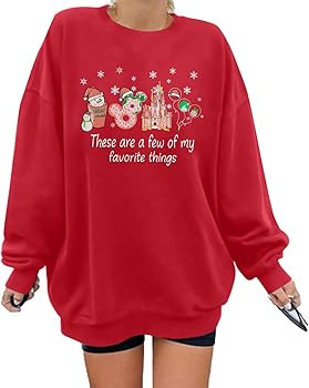 MYHALF Christmas Sweatshirt Women Xmas Shirts: Oversized Merry Christmas Crewneck Sweater Funny M... | Amazon (US)