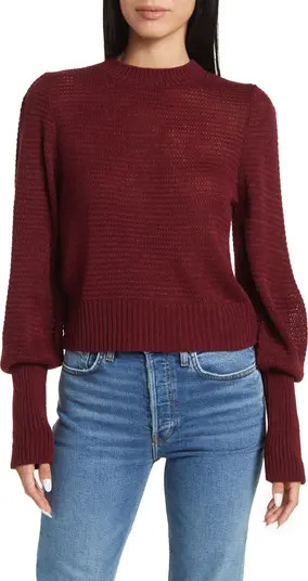 Puff Sleeve Crewneck Sweater | Nordstrom Rack