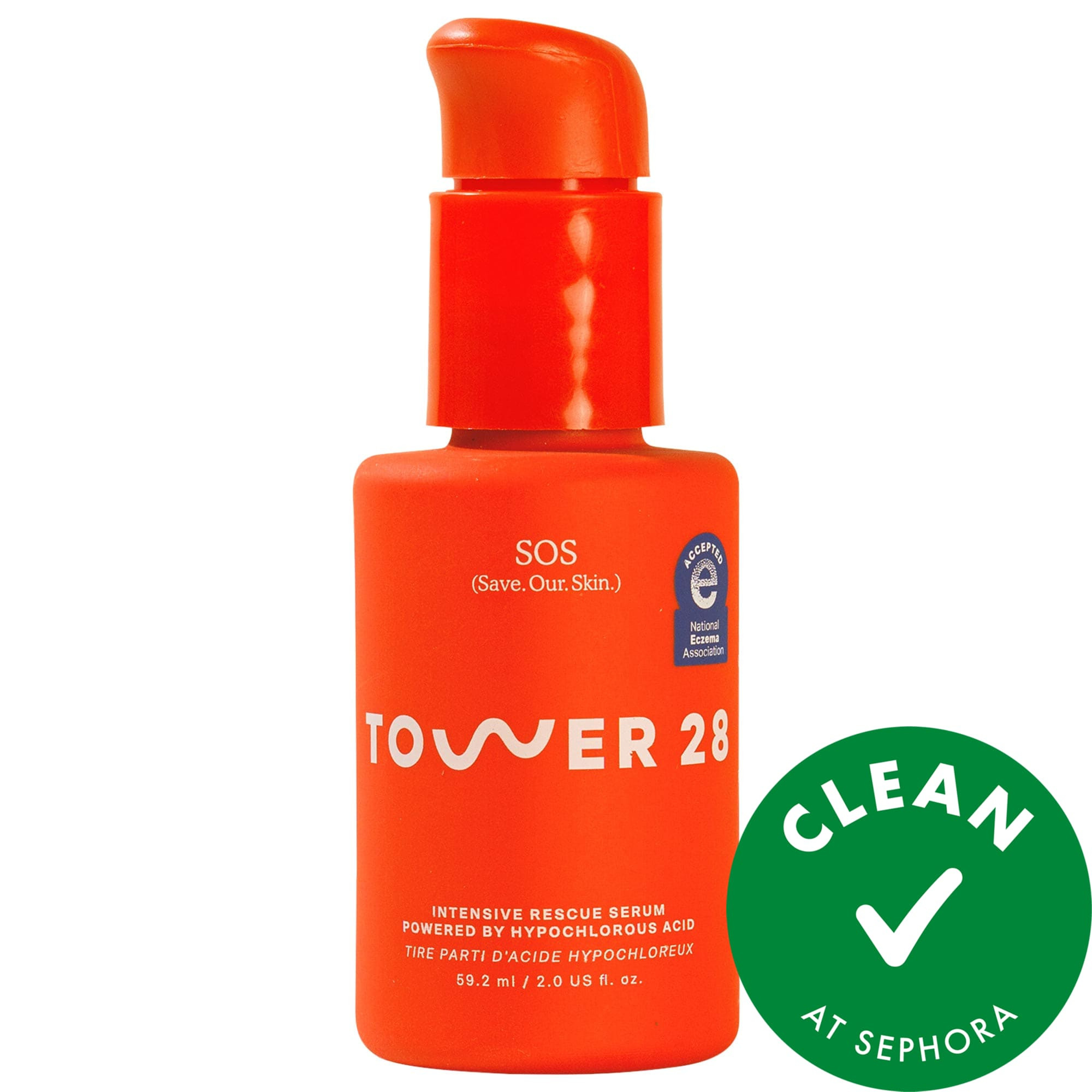 Tower 28 Beauty SOS Intensive Redness Relief Serum with Hypochlorous Acid 2 oz/59.2 mL | Sephora (US)