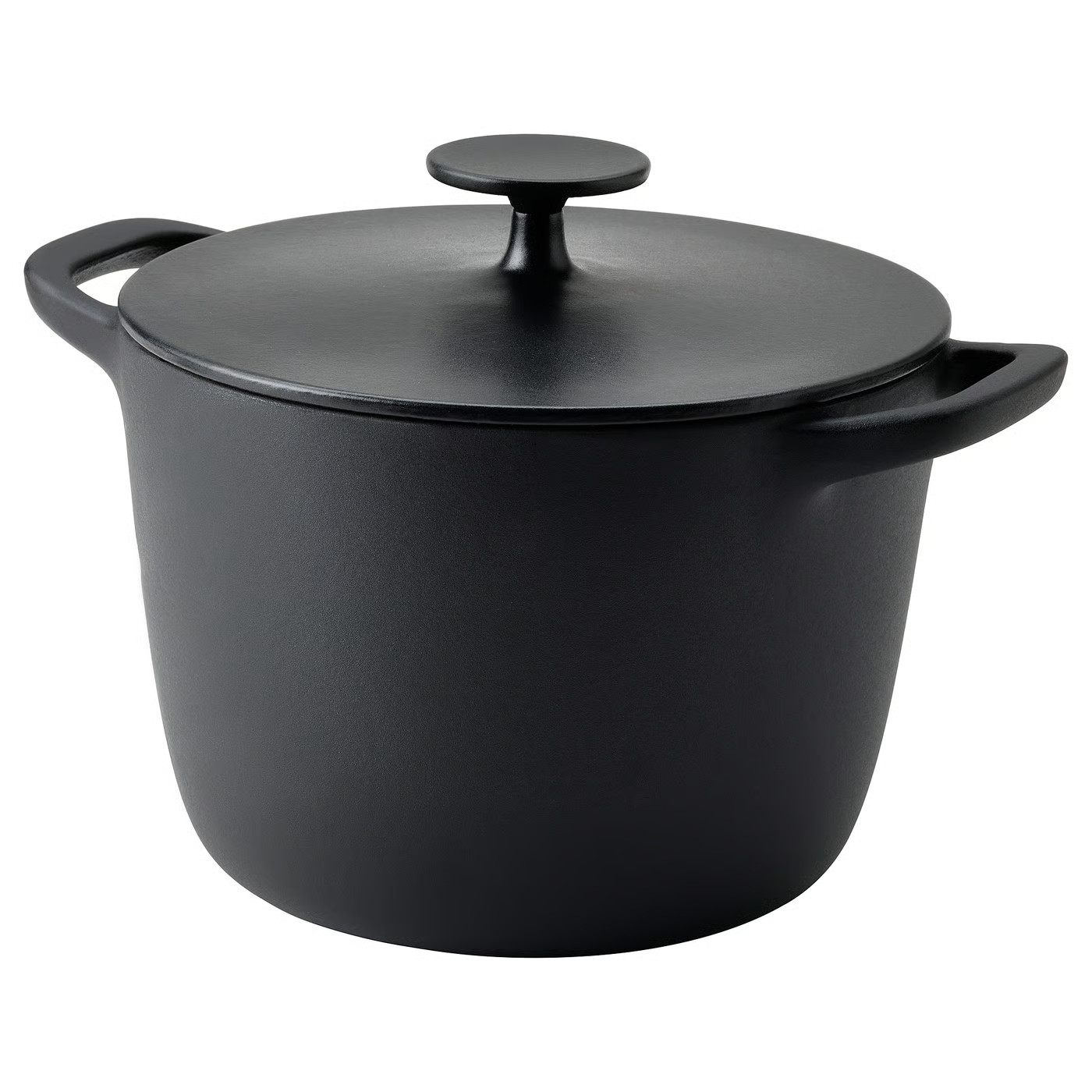 VARDAGEN Pot with lid, enamelled cast iron matte/black, 5.3 qt | IKEA US
