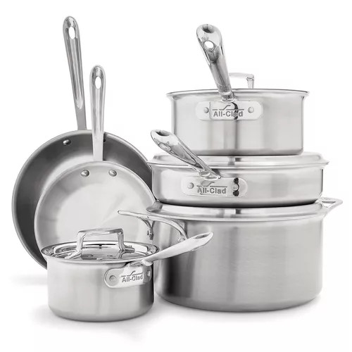 All-Clad D5 Brushed Stainless Steel 10-Piece Set | Sur La Table