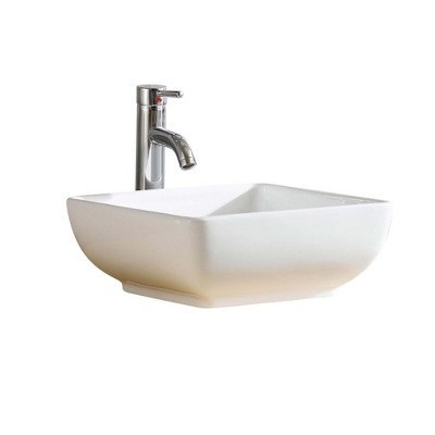 Fine Fixtures Stylized Vessel Bathroom Sink Vitreous China - Square | Target