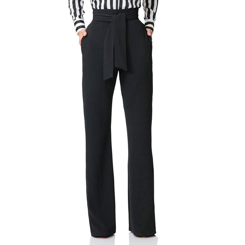 LKOUS Women's Dress Pants Stretchy High Waisted Wide Leg Pants Business Work Pants for Office | Amazon (US)