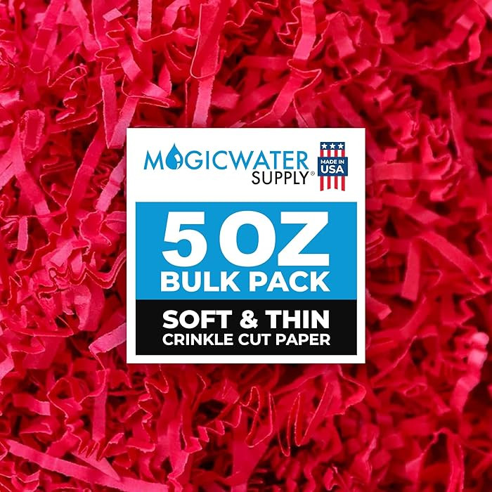 MagicWater Supply - 5 oz - Red - Soft & Thin Crinkle Cut Paper Shred Filler great for Gift Wrappi... | Amazon (US)