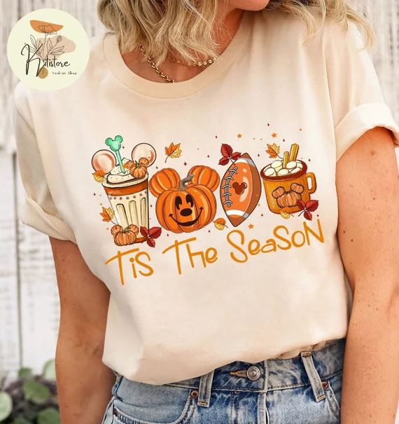 Disney Tis  The Season Shirt, Disney Fall Shirt, Disney Pumpkin Spice Shirt, Mickey Pumpkin Shirt... | Etsy (US)