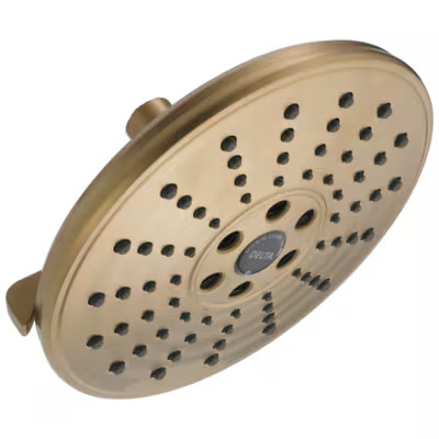 Delta Universal Showering Components 3-Settings Lumicoat Champagne Bronze 7.688-in Round Fixed Hi... | Lowe's