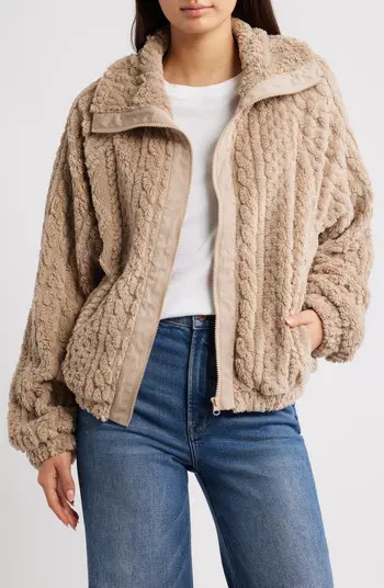 Thread & Supply Cable Stitch Fleece Jacket | Nordstrom | Nordstrom
