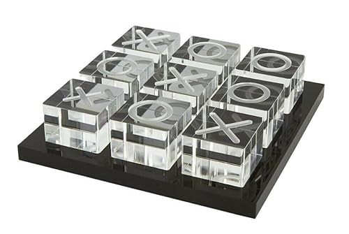 LuxLand Home Modern Tic Tac Toe for Home Decoration Acrylic XO with Black Base Decorative Tic Tac Toe Table Top Decoration Coffee Table Decor X/O Board (Clear XO, Black Base) | Amazon (US)