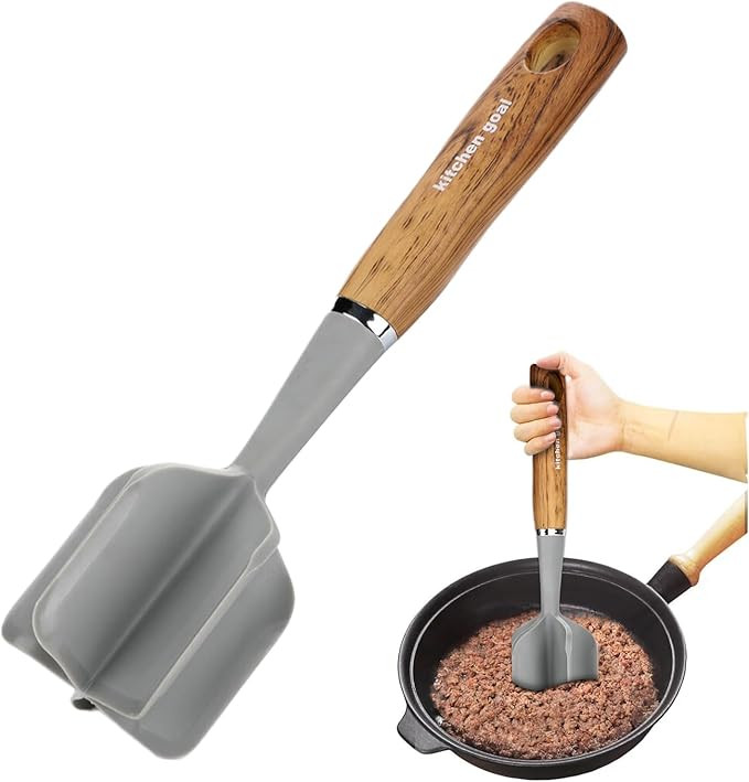 Handle Meat Chopper, Heat Resistant Meat Masher For Hamburger Meat, Ground Beef Smasher, Nylon Ha... | Amazon (US)