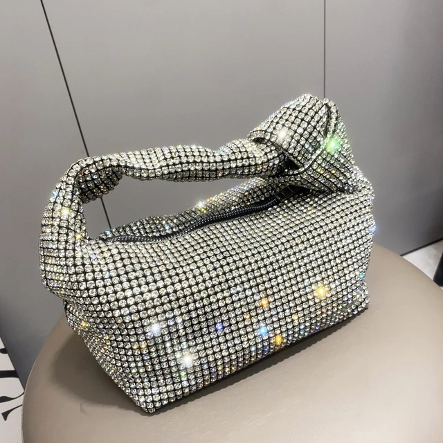 Sac de soirée avec poignée en biscuits pour femme, cristal argenté, sacs à main à poignée s... | Aliexpress EU