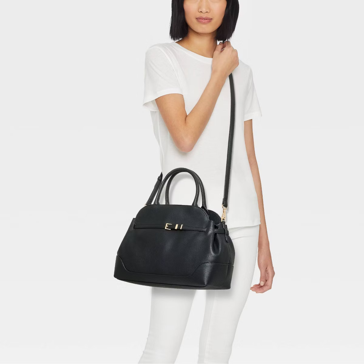 Belted Satchel Handbag - A New Day™ Black | Target