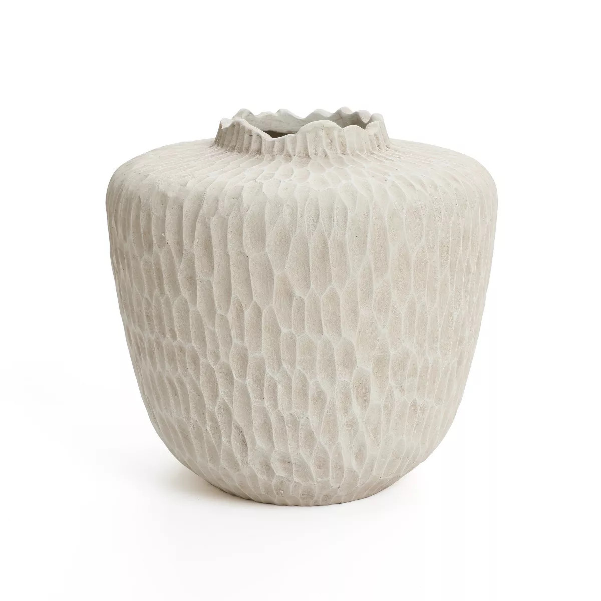 LuxenHome Beige Beehive Round 12.8-Inch Tall Tabletop MgO Vase | Target