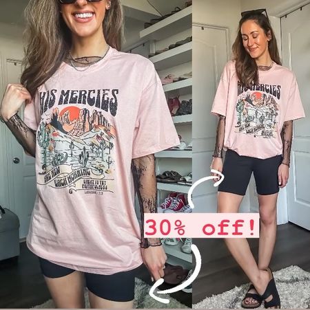 Black bike shorts on sale at aerie - 30% off! 

Biker shorts on sale // Birkenstock look for less sandals from Amazon // athleisure outfit // comfy outfit // Christian graphic t shirt from Amazon // summer outfit // oversized graphic t shirt 

#LTKFindsUnder50 #LTKFitness #LTKSeasonal