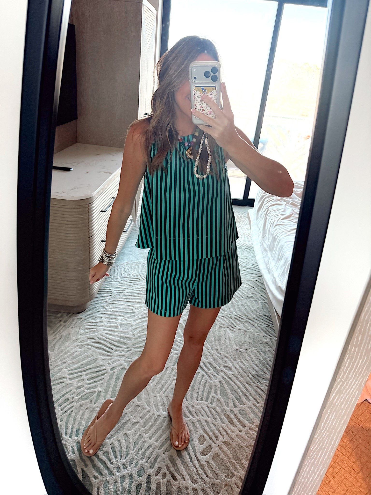 Cruise ootd! In a small set, necklace, sandals and accessories - fits tts.

#LTKootd #LTKSeasonal #LTKTravel