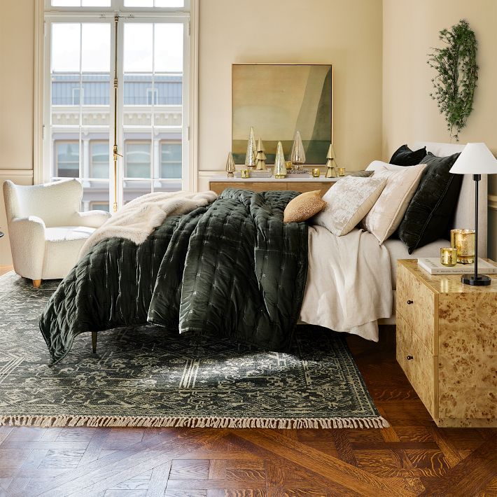 Lush Velvet Tack Stitch Quilt | West Elm (US)