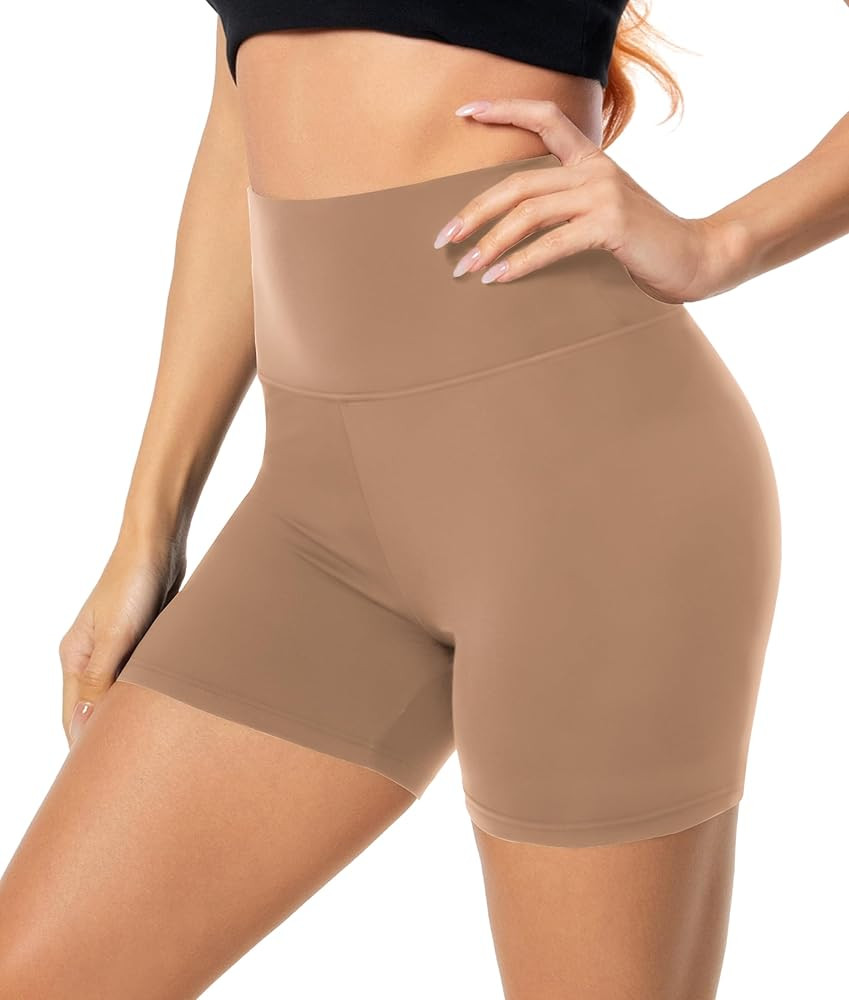 FULLSOFT High Waisted Biker Shorts for Women-5" Tummy Control Fitness Athletic Workout Running Yo... | Amazon (US)