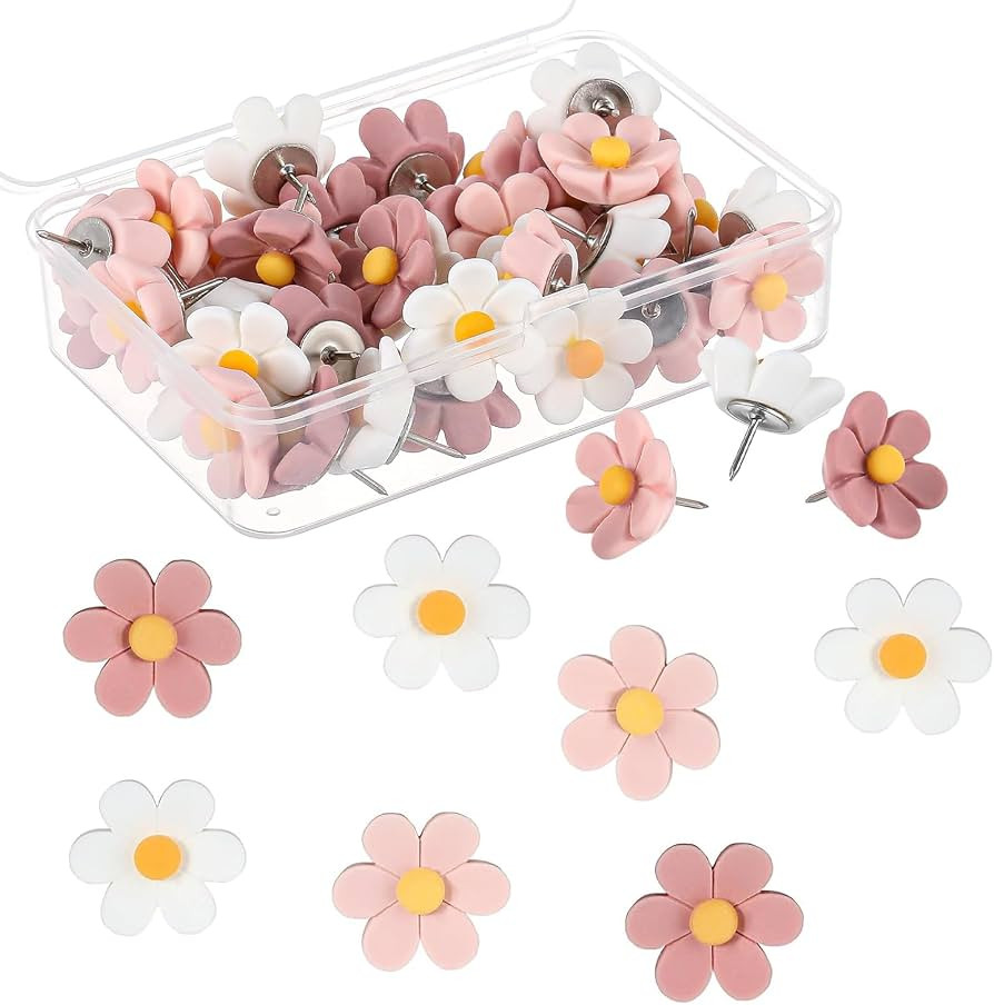 30PCS Cute Push Pins,Bulletin Board Pins,Bulletin Board Decorations,Flower Push Pins,Thumb Tacks ... | Amazon (US)