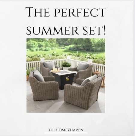 Love this set that comes WITH the fire pit! So cute!! This type to set never goes out of style. 

Also under $1000!


Outdoor furniture 
Outdoor set
Fire pit
Family
Patio furniture 
Deck furniture 
Pool
Front porch 
Front porch inspo
Home
Home decor
Walmart 
Walmart home
Walmart finds 
Summer decor
Summer finds 
Conversation set
Pool
Summer fun 

#LTKhome #LTKfamily #LTKSeasonal