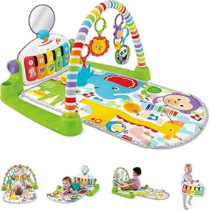 Fisher-Price Baby Playmat Deluxe Kick & Play Piano Gym, Green Musical Learning Toy with Developme... | Amazon (US)