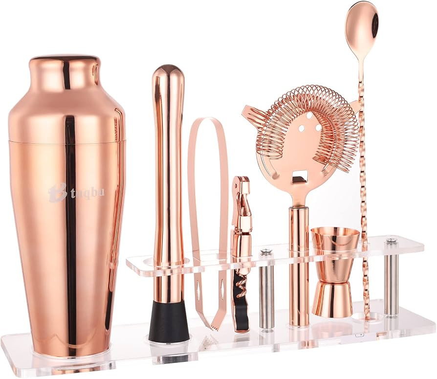 Btuqbu Cocktail Shaker Set with Arcylic Stand, Mixology Bartender Kit for Drink Mixing | Mixology... | Amazon (US)