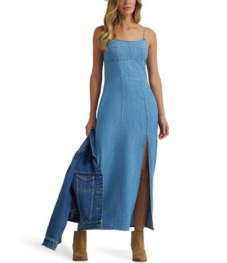 Wrangler® Retro® Sleeveless Long Denim Dress | Dillard's