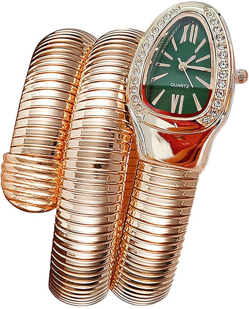 Vintage Watches for Women Gold and Silver, Unique Women's Snake Watch Carved Roman Numerals Ladie... | Amazon (US)